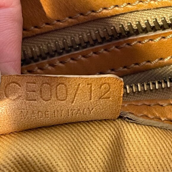 Celine Vintage Ava Macadam Suede Pochette Shoulder Bag, Mustard/Brown - Preowned - Picture 16 of 16